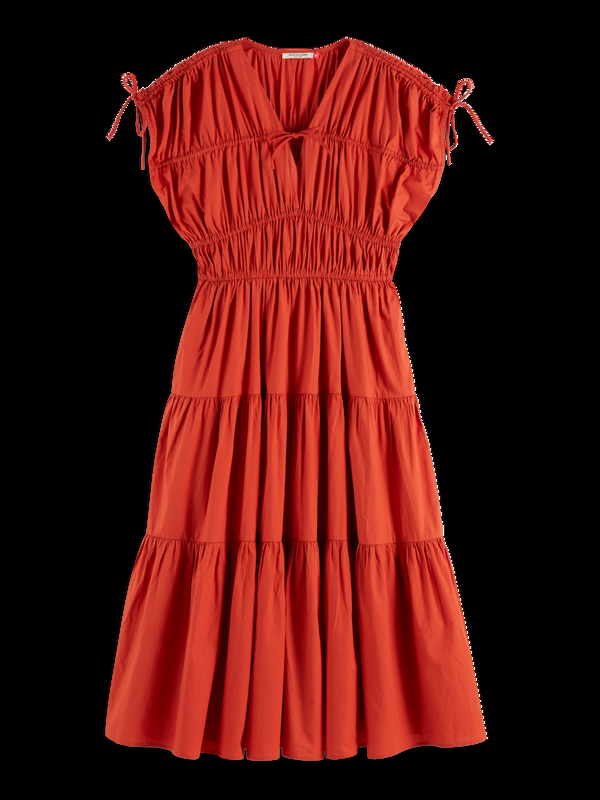 Scotch & Soda Gathered Midi Dress