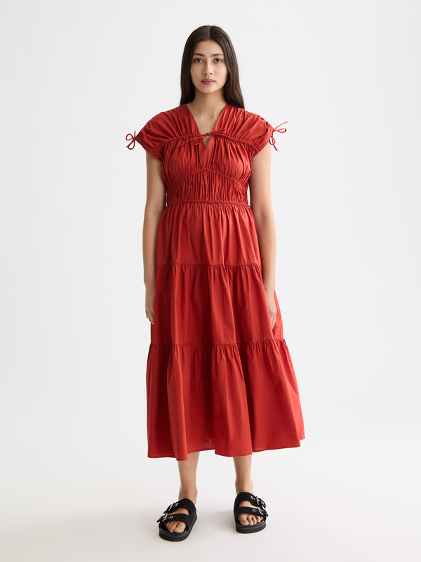 scotch & soda Gathered midi dress