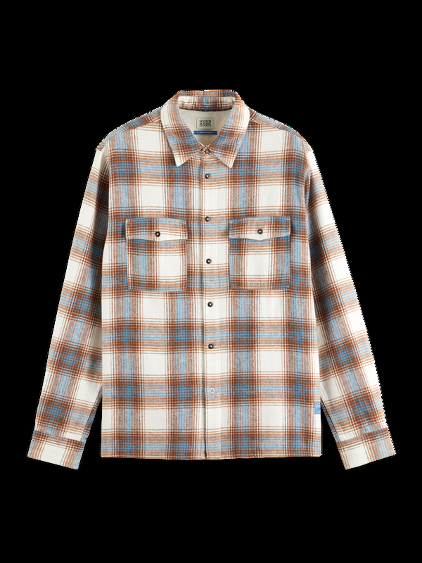 Scotch & Soda Geruit Overhemd Van Flanellen Garen