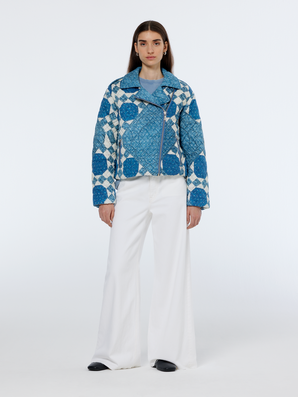 Scotch & Soda Heirloom Print Quilted Biker Jacket