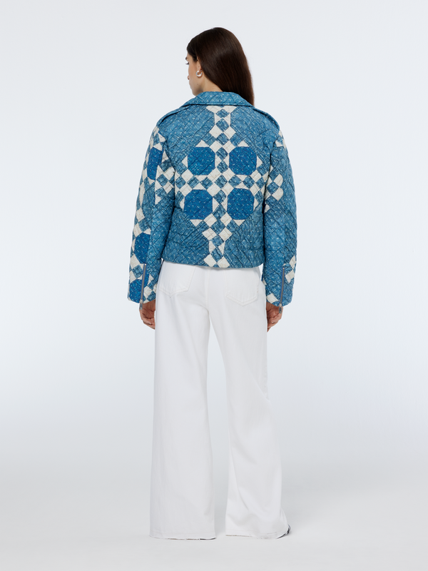 Scotch & Soda Heirloom Print Quilted Biker Jacket