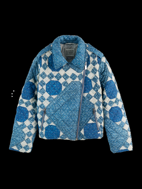 Scotch & Soda Heirloom Print Quilted Biker Jacket