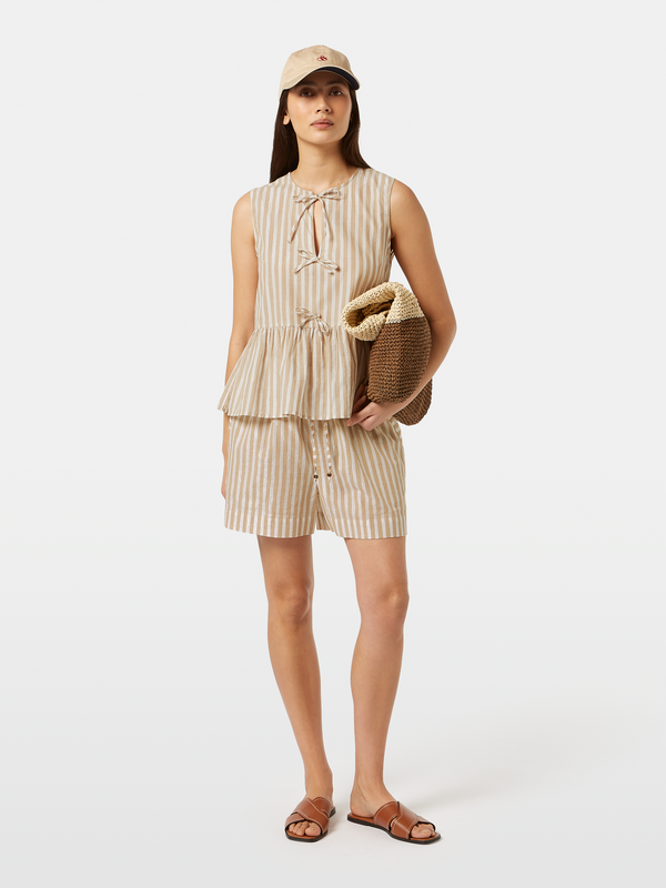 scotch & soda High rise Lurex stripe printed shorts