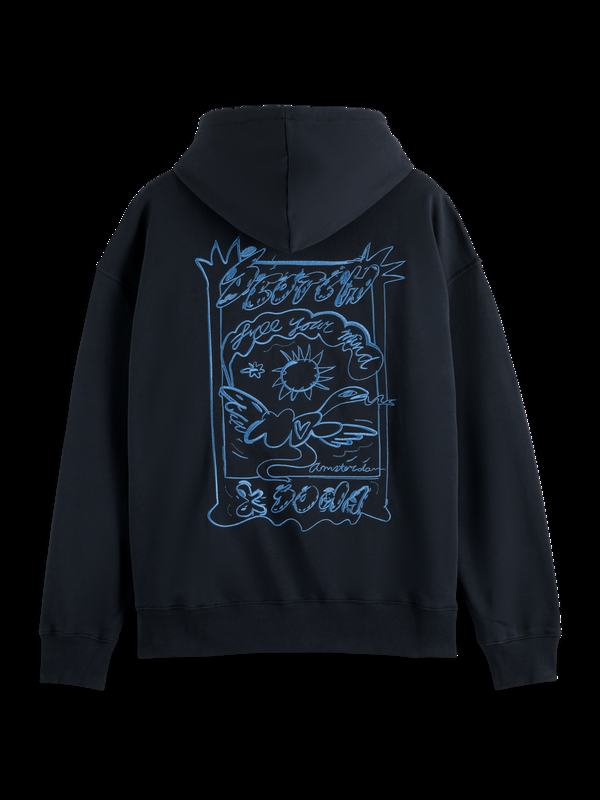 Scotch & Soda Hoodie Met Geborduurd Artwork