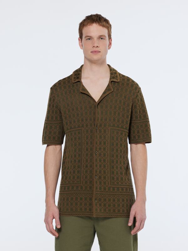 scotch & soda Jacquard knitted short sleeve shirt