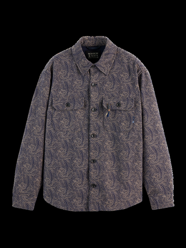 scotch & soda JACQUARD WOOL-BLEND OVERSHIRT