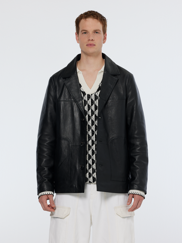 scotch & soda Leather blazer jacket