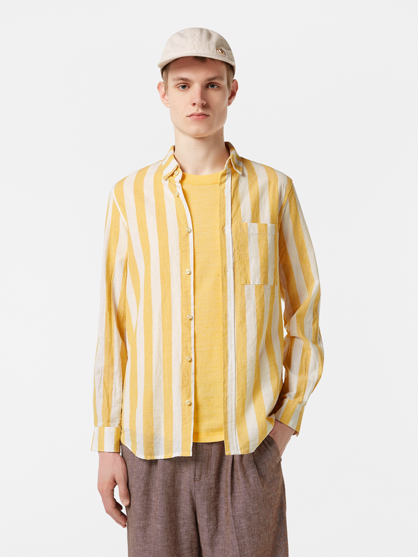 scotch & soda linen blend striped shirt
