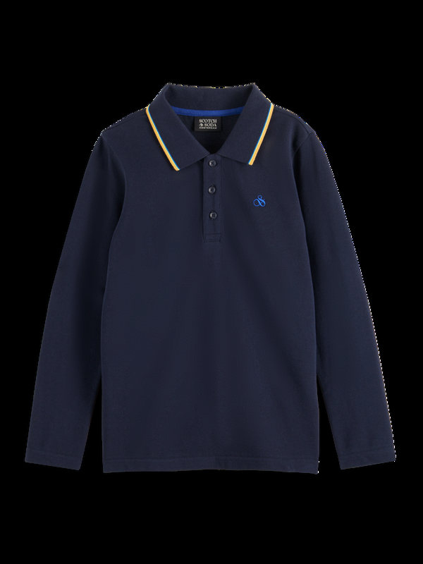 scotch & soda LONG-SLEEVED POLO WITH TIPPING