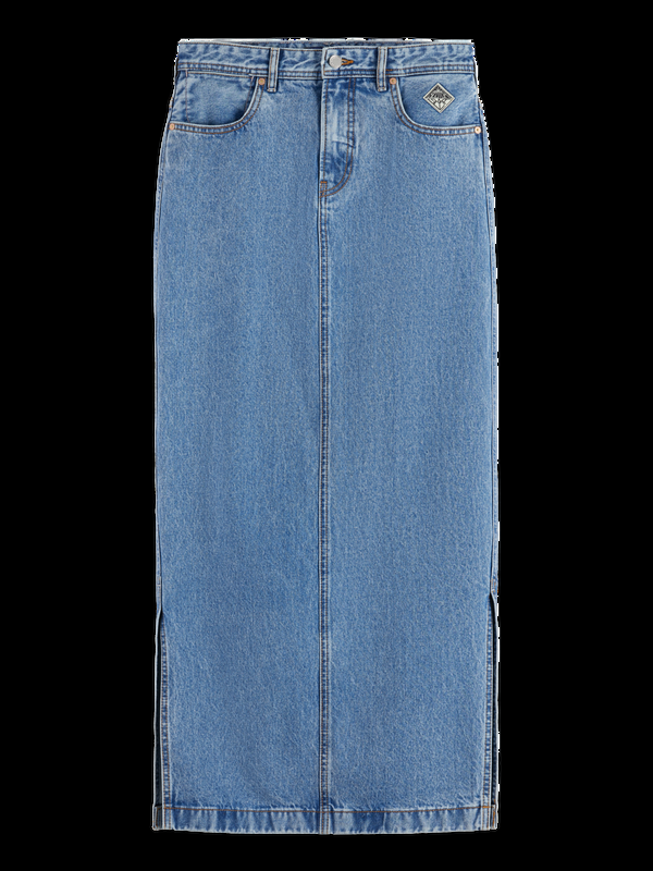 Scotch & Soda Low Rise Denim Maxi Skirt Lakehouse