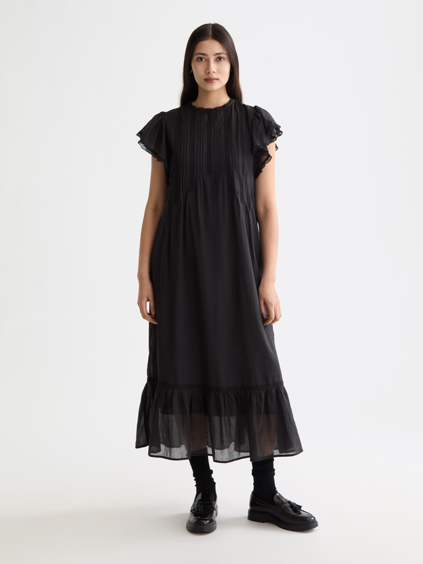 scotch & soda Maxi dress with pleated lace details