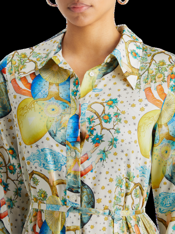 Scotch & Soda Maxi Geplooide Jurk Met Ambassadeprint