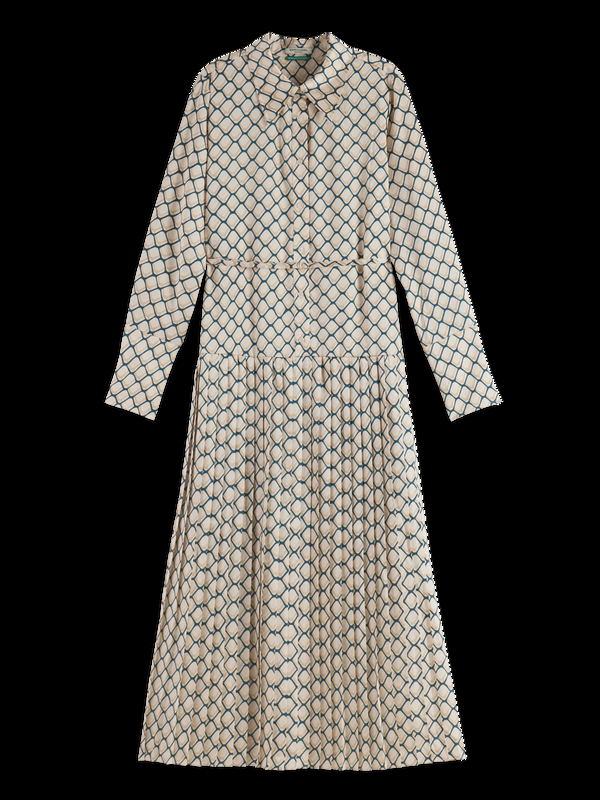 Scotch & Soda Maxi Printed Pleated Dress