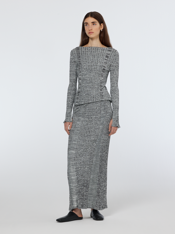 scotch & soda Maxi ribbed knitted skirt