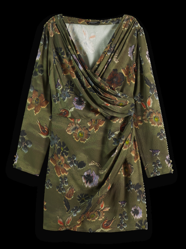 Scotch & Soda Mini-wikkeljurk Van Viscose-jacquard