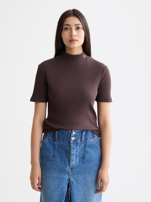scotch & soda Mock neck rib T-shirt