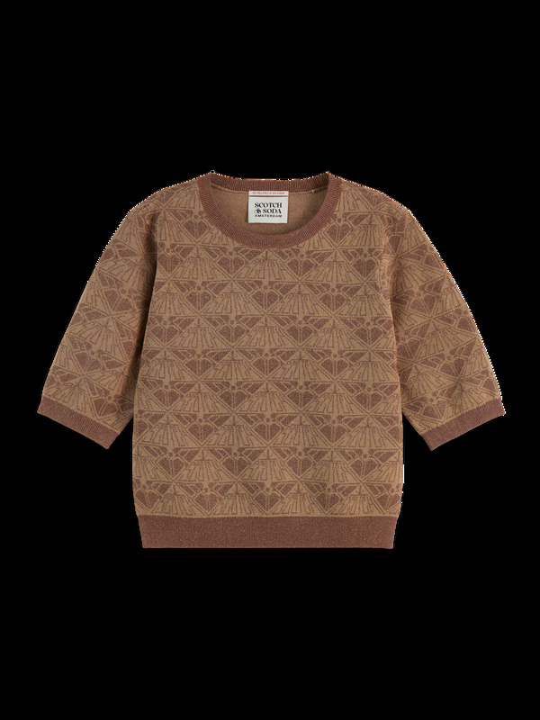 Scotch & Soda Monogram Jacquard Cropped Pullover