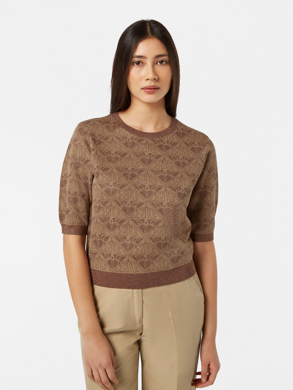 scotch & soda Monogram jacquard cropped pullover