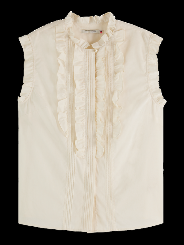 Scotch & Soda Mouwloos Overhemd Met Ruches