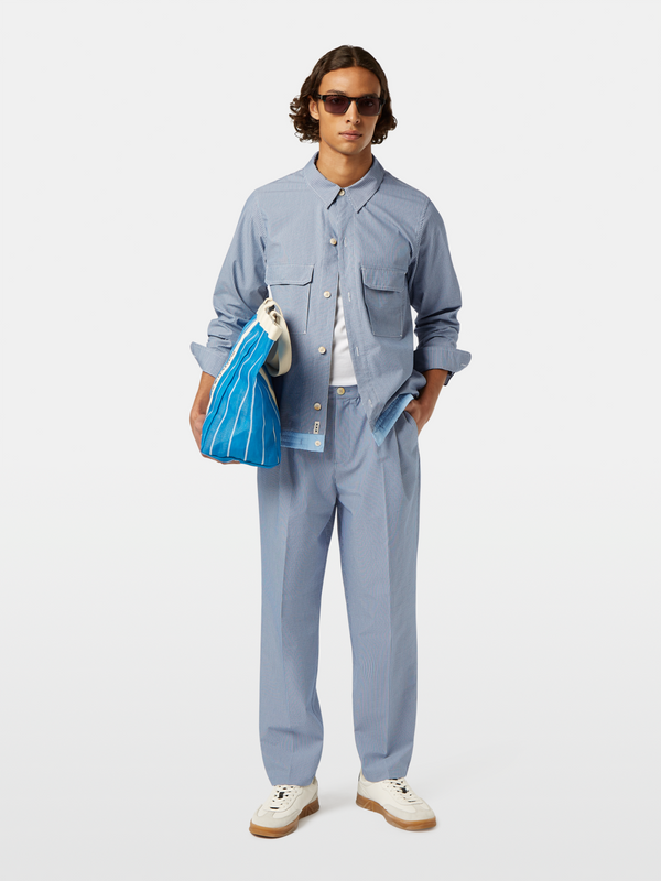 scotch & soda Nylon-trimmed seersucker chino