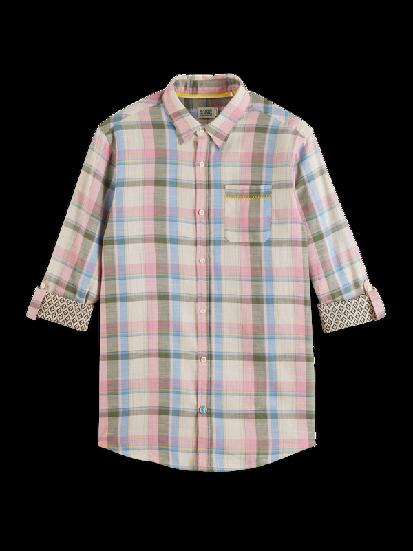 Scotch & Soda Oproloverhemd Met Garenverf En Ruiten