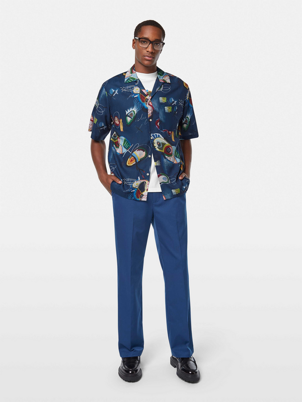 Scotch & Soda Printed Short-sleeved Tencel Shirt