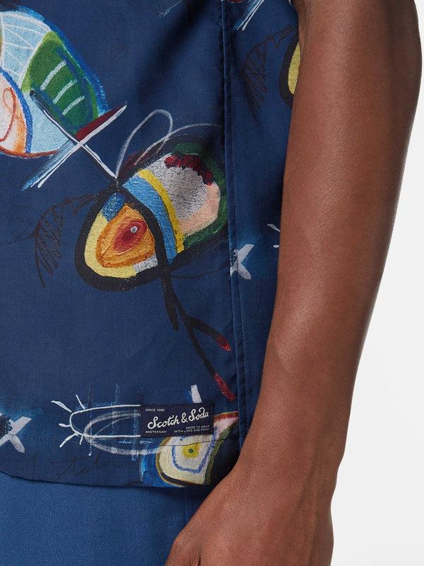 Scotch & Soda Printed Short-sleeved Tencel Shirt