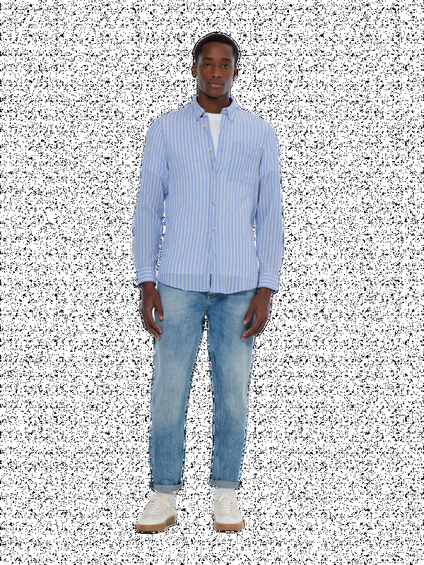 Scotch & Soda Regular Fit Crinkle Striped Shirt