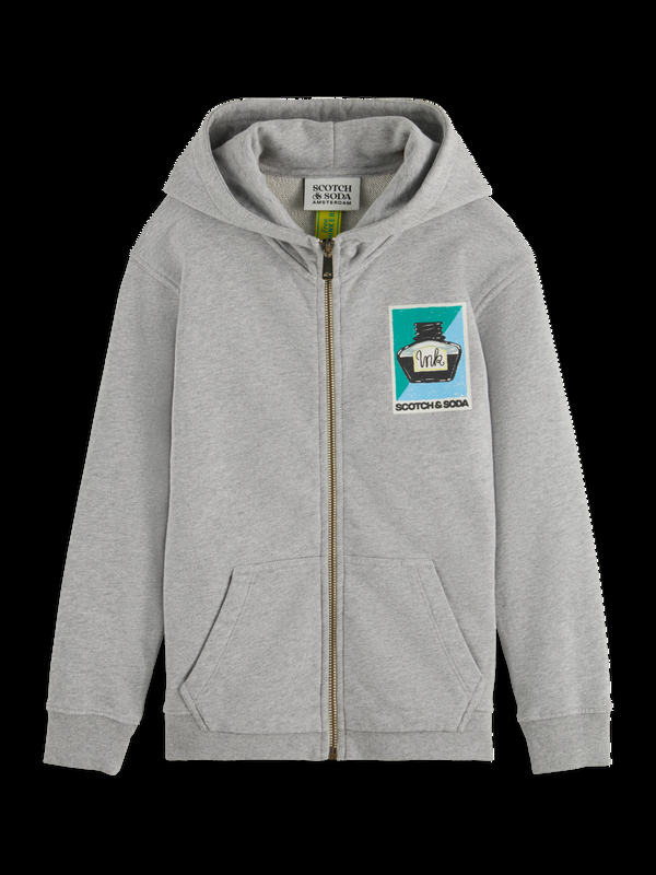 scotch & soda RELAXED-FIT ARTWORK ZIP-THROUGH HOODIE