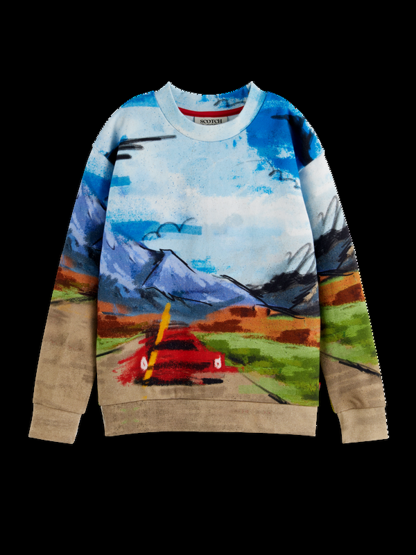 scotch & soda RELAXED-FIT PLACED ARTWORK SWEATSHIRT