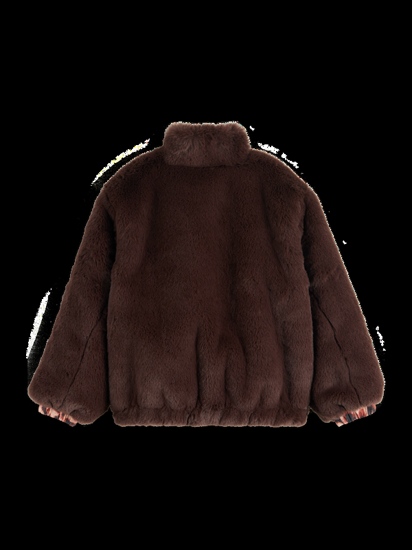 Scotch & Soda REVERSIBLE FAUX FUR ZIP-THROUGH JACKET