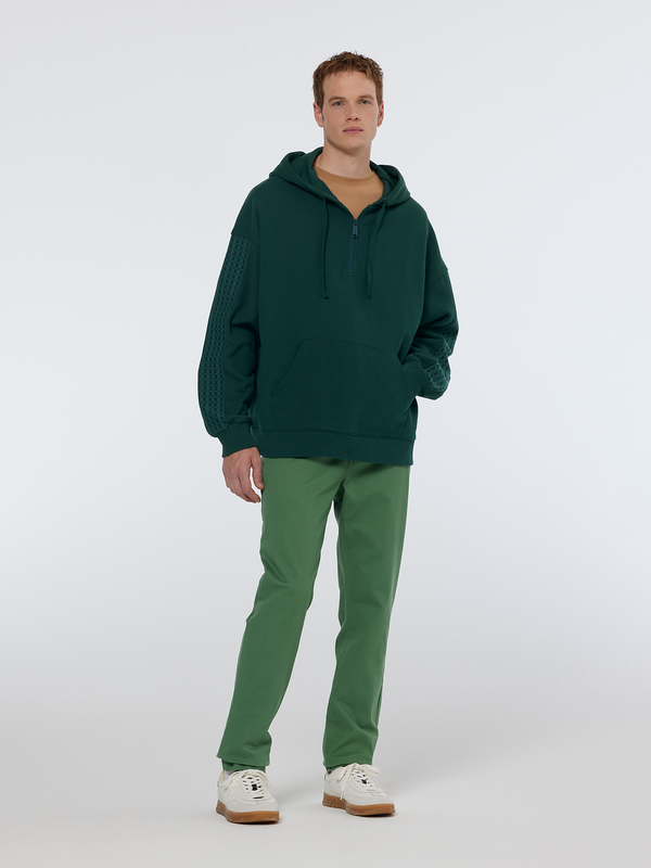 Scotch & Soda Rib Insert Zipped Loose Fit Hoodie