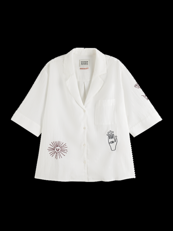 Scotch & Soda RVS Overhemd Met Borduursel