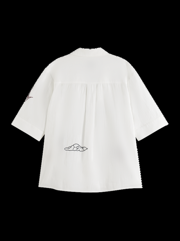 Scotch & Soda RVS Overhemd Met Borduursel