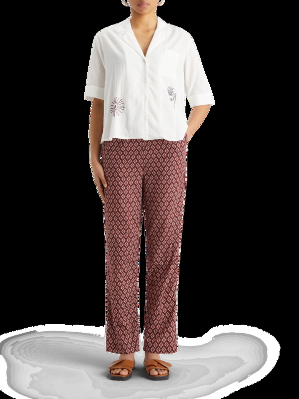 scotch & soda RVS overhemd met borduursel