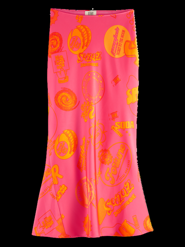 Scotch & Soda Satin Midi Skirt