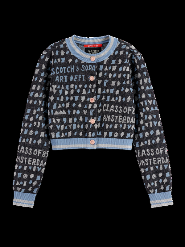 scotch & soda Slim-fit cropped jacquard cardigan