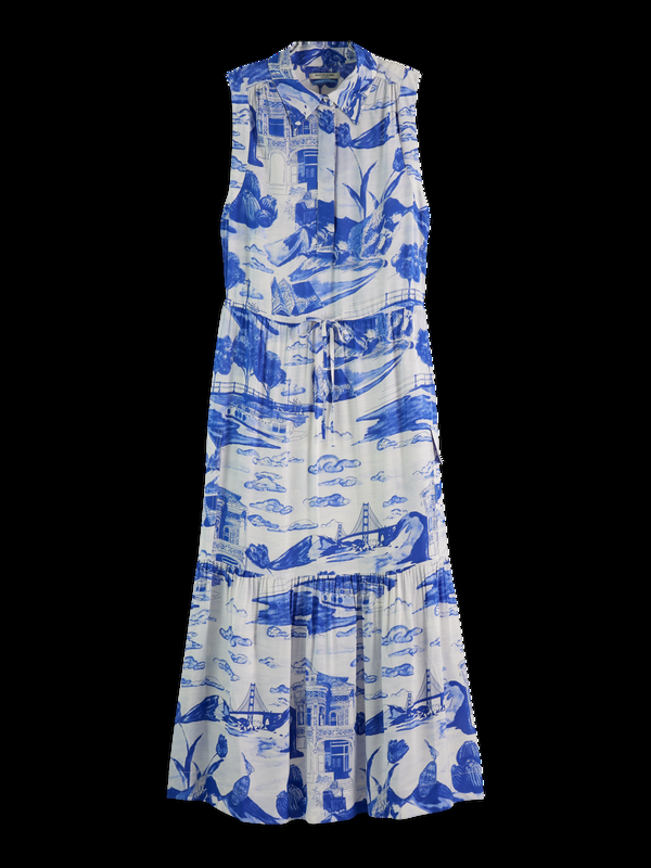 scotch & soda Soepelvallende maxi-utility-jurk