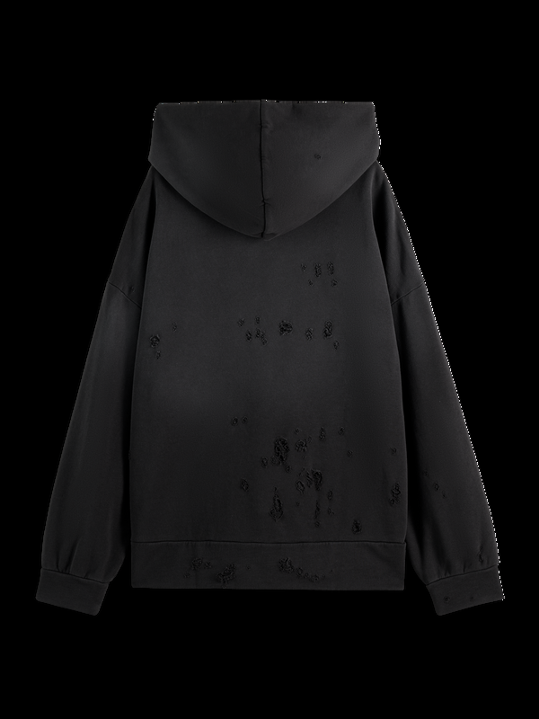 Scotch & Soda SPRAYED HOODIE WITH DESTROYED DETAILS