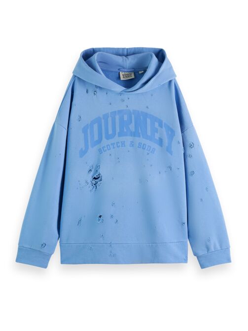 Scotch & Soda SPRAYED HOODIE WITH DESTROYED DETAILS