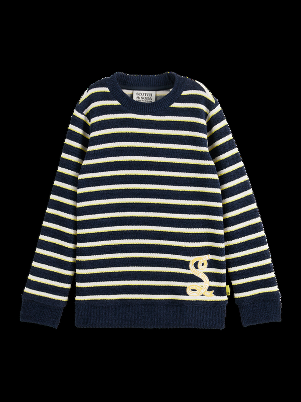 scotch & soda STRIPED FELPA CREWNECK