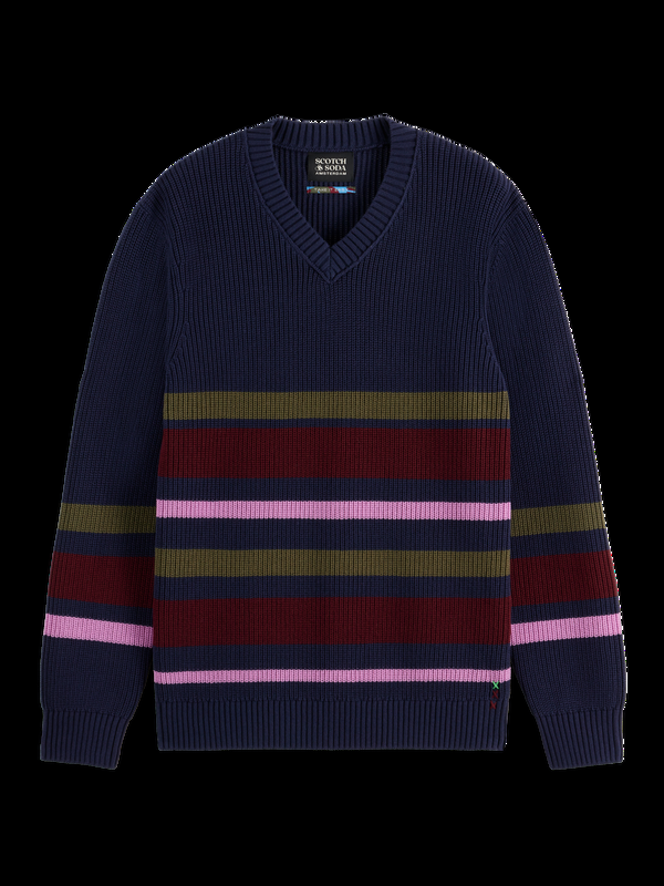 Scotch & Soda Striped V-neck Pullover
