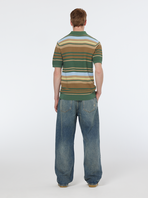 Scotch & Soda Structured Knitted Striped Polo