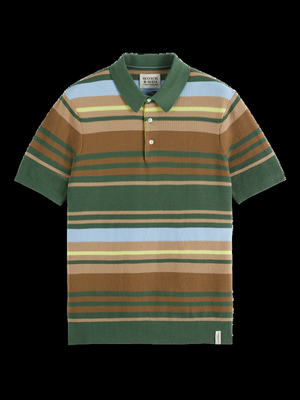 Scotch & Soda Structured Knitted Striped Polo