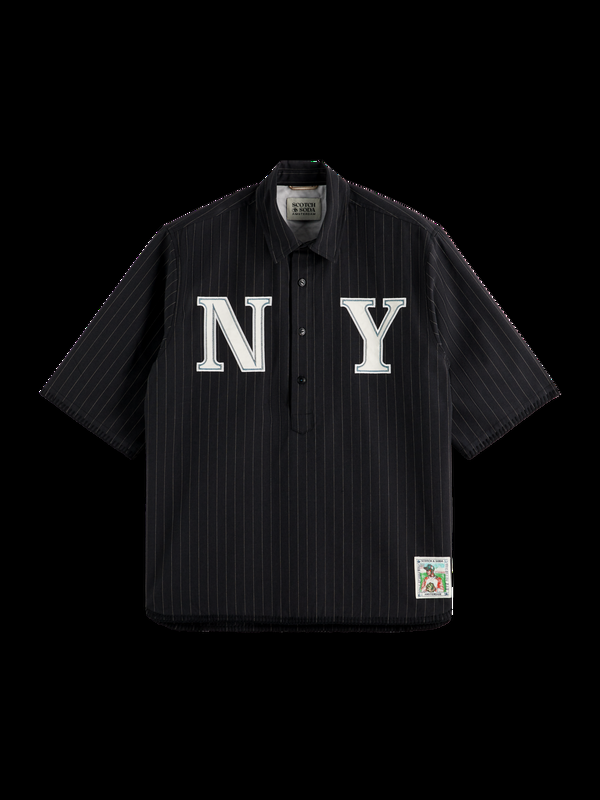 Scotch & Soda Tailored Pinstriped Baseball Shirt