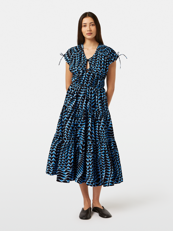 scotch & soda Tiered Poplin Midi Dress