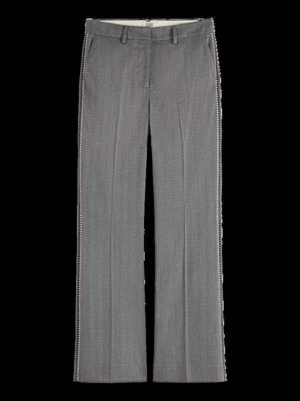 Scotch & Soda Violet Herringbone High Rise Flare Leg