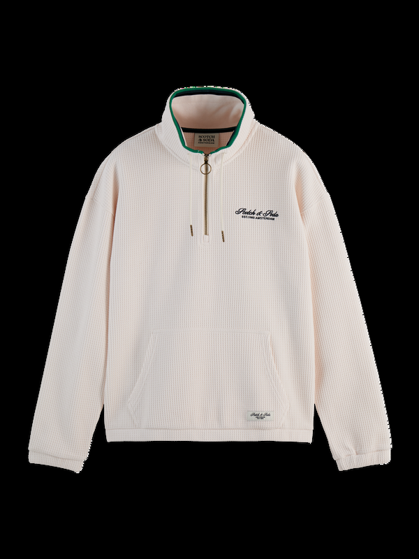 Scotch & Soda Waffle Half-zip Sweatshirt