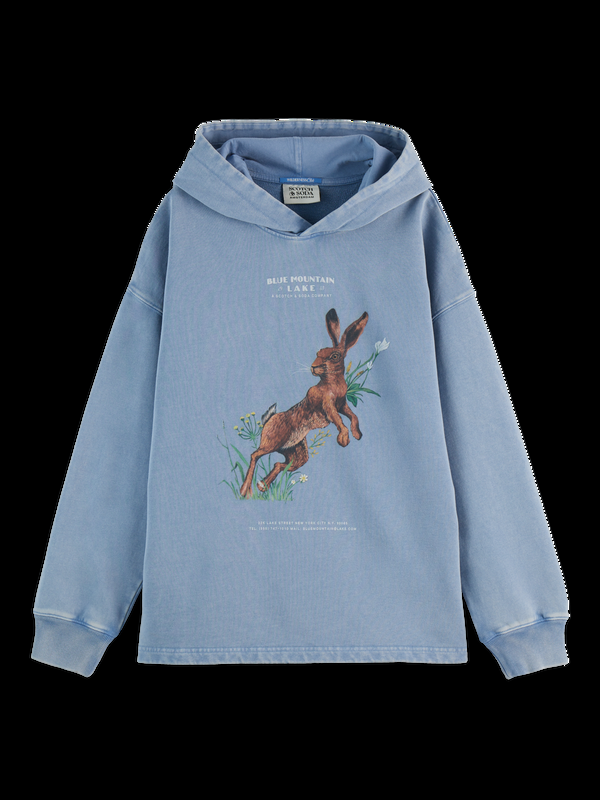 Scotch & Soda Washed Artwork Oversized Hoodie
