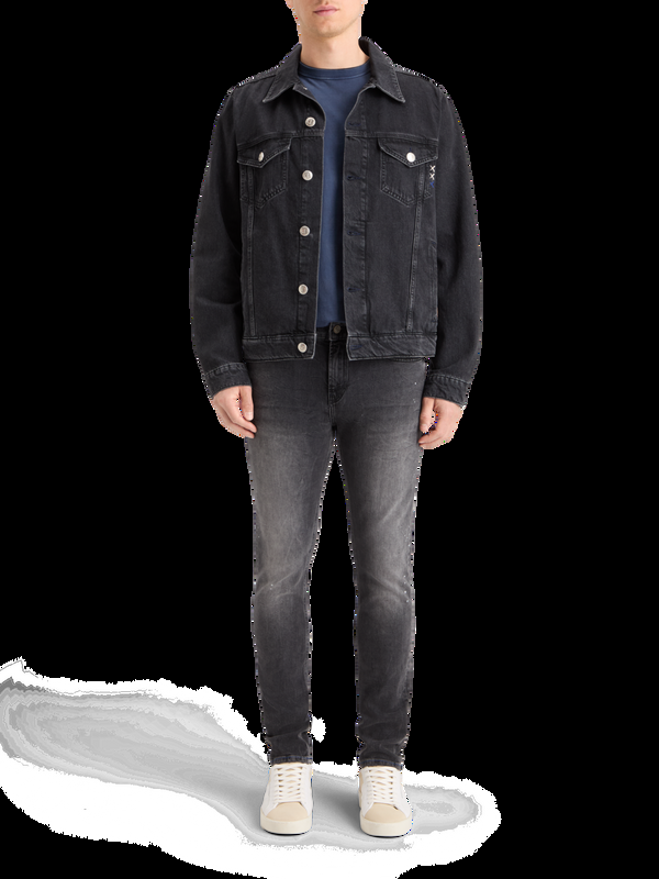 scotch & soda WASHED BLACK DENIM TRUCKER JACKET